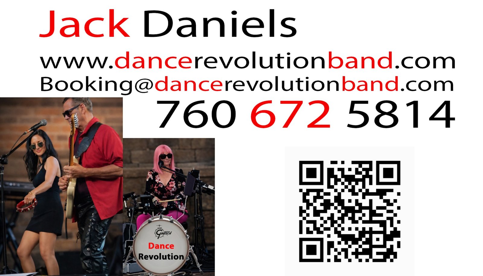 Dance Revolution business card — back